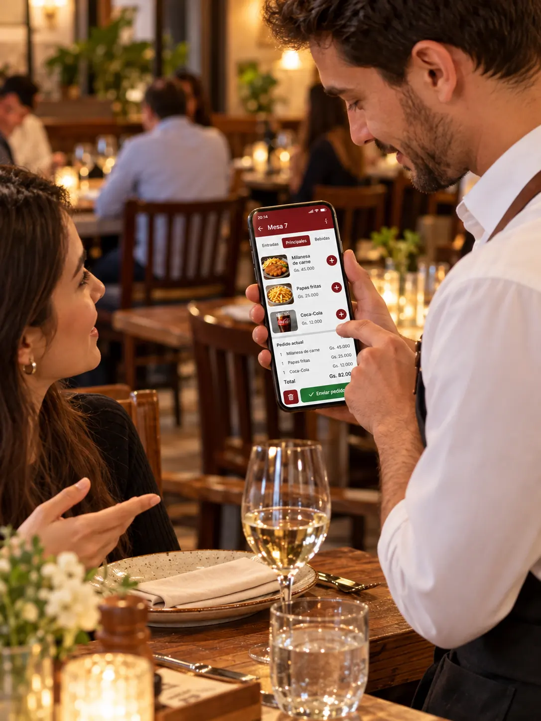 El cliente pide desde la mesa