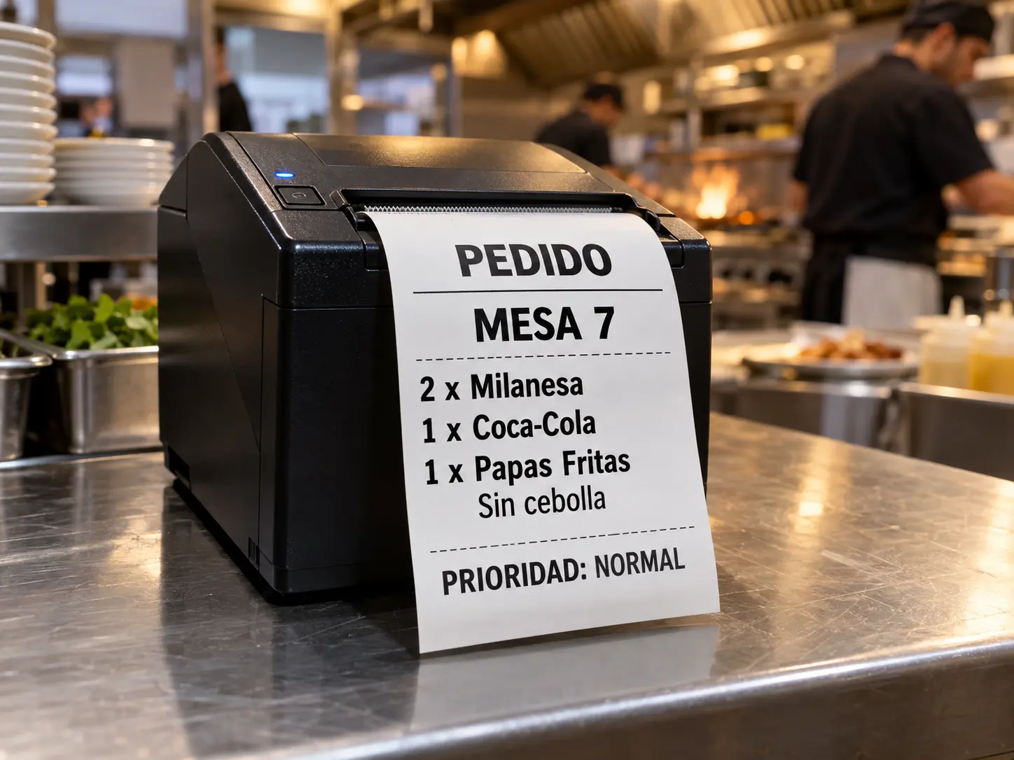 La comanda sale en cocina