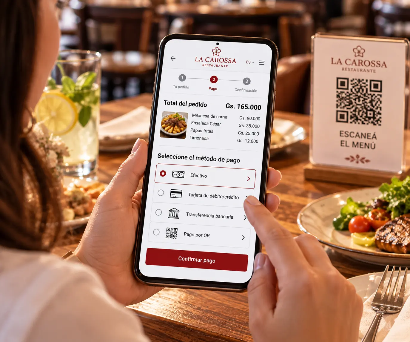 El cliente elige cómo pagar